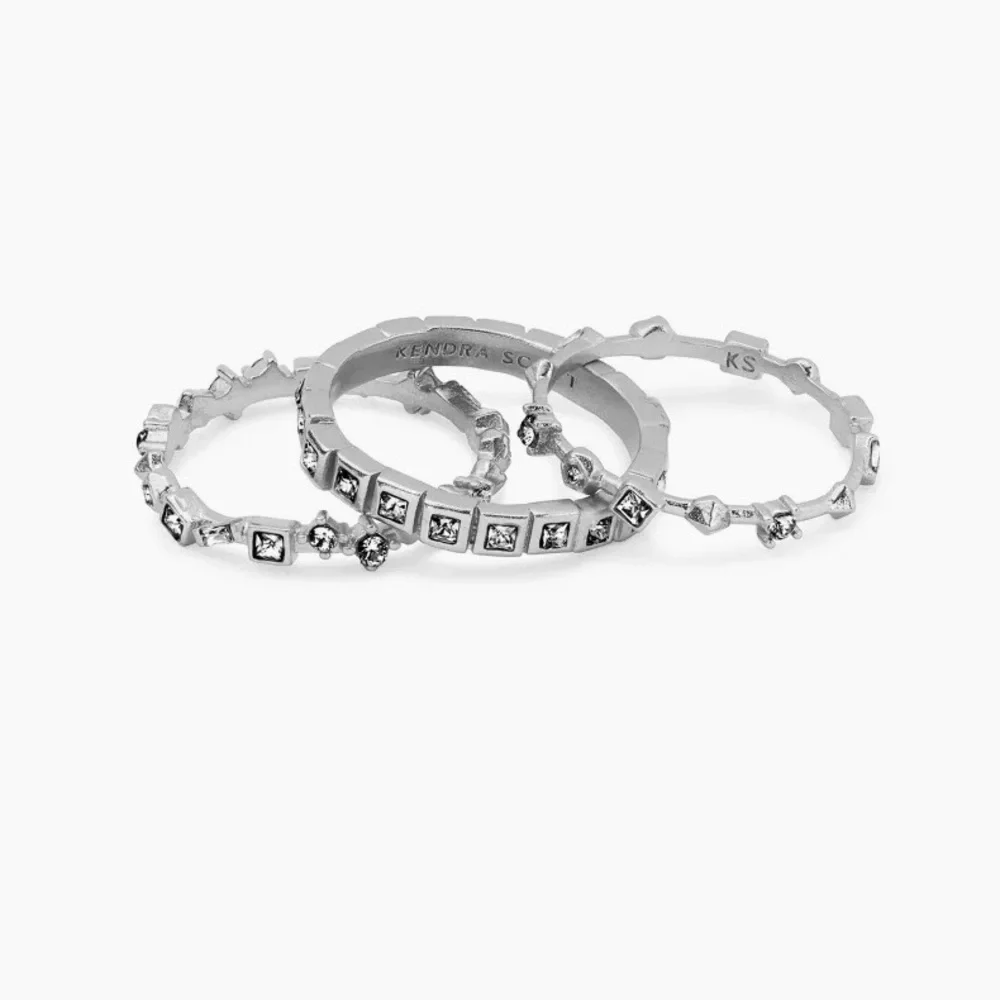 Kendra Scott Karis Silver Ring with Gray Stones - Picture 1 of 6